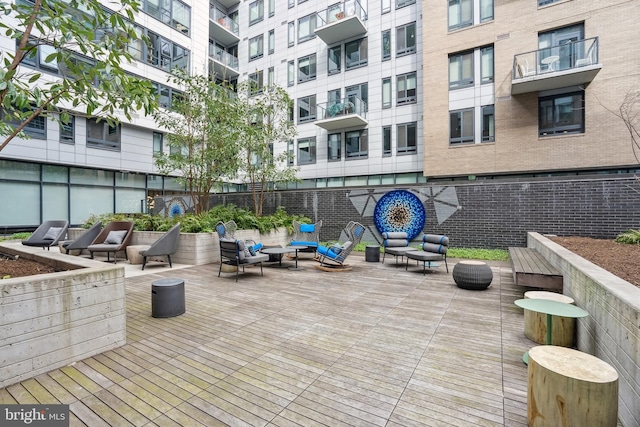 view of patio / terrace with an outdoor living space