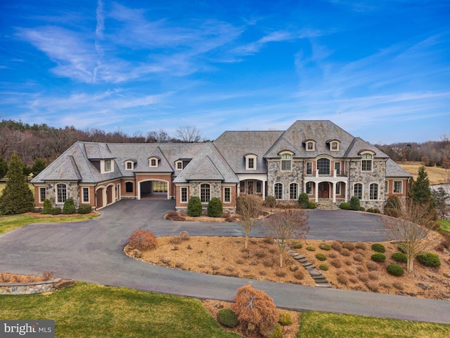 view of french country home