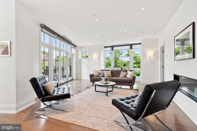 living room featuring hardwood / wood-style flooring