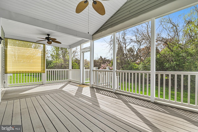 deck featuring ceiling fan