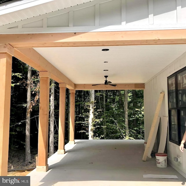 view of patio / terrace with ceiling fan