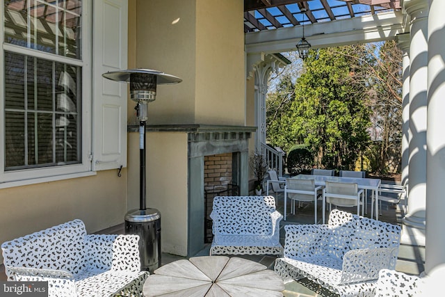 balcony with a pergola