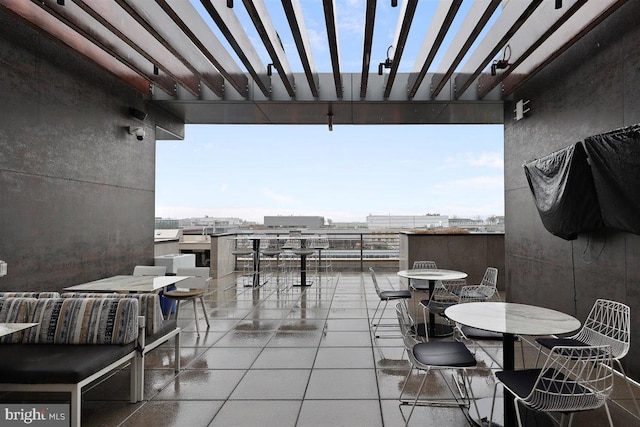 view of patio featuring a pergola