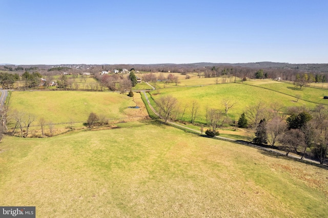 aerial view with a rural view