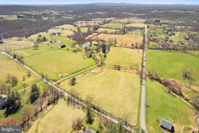 bird's eye view featuring a rural view