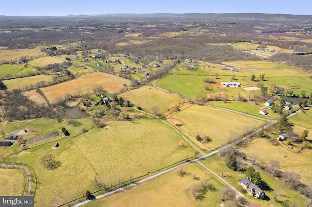 bird's eye view featuring a rural view