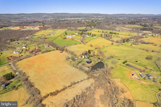 aerial view with a rural view