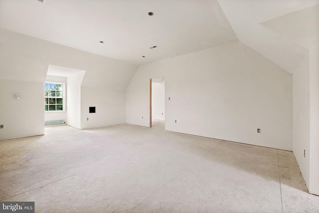 bonus room with vaulted ceiling