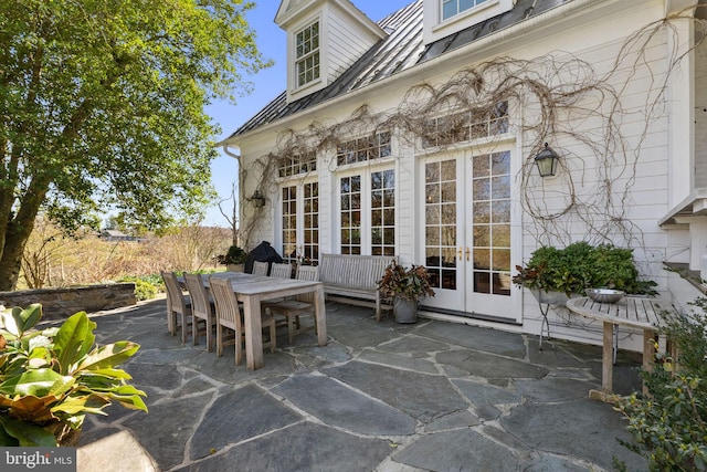 view of patio featuring french doors