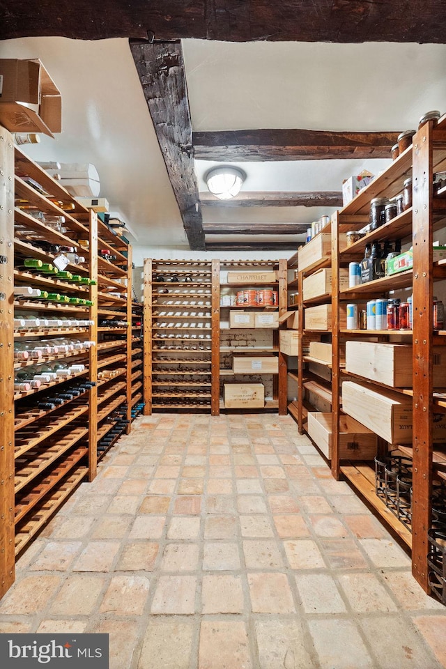 view of wine cellar