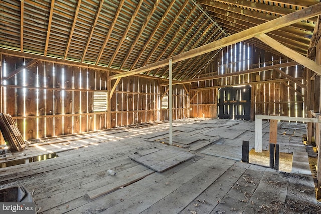 miscellaneous room featuring vaulted ceiling