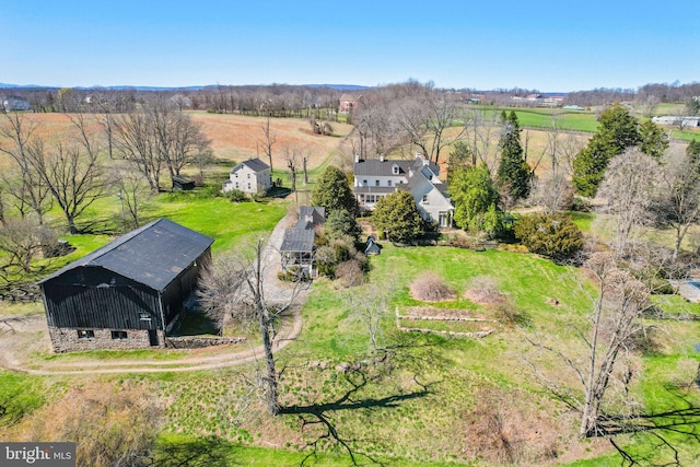 bird's eye view featuring a rural view