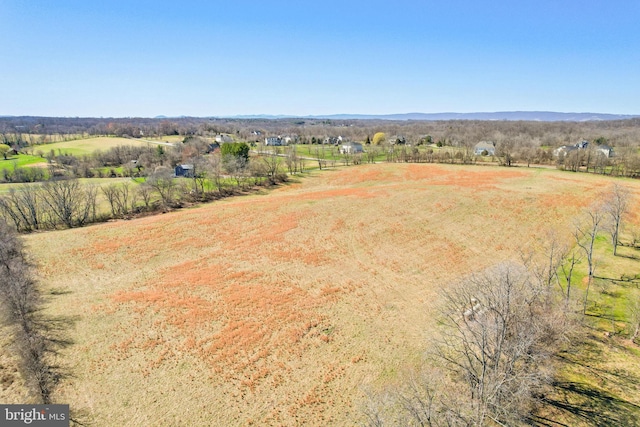 bird's eye view featuring a rural view