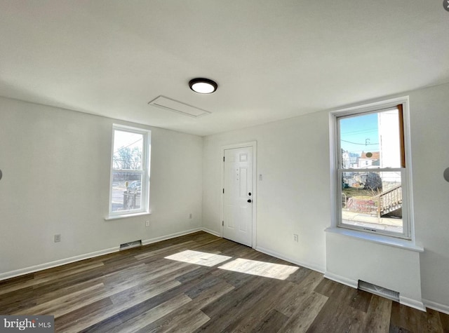 foyer featuring dark wood-type flooring