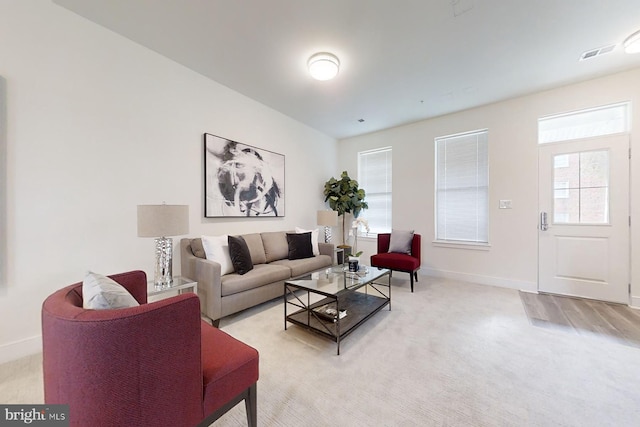 view of carpeted living room