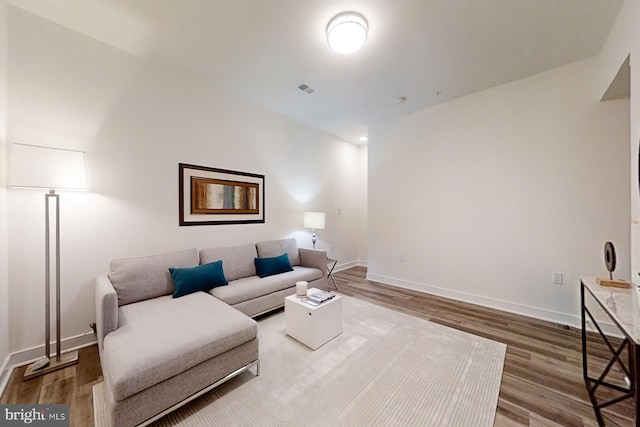 living room featuring hardwood / wood-style flooring