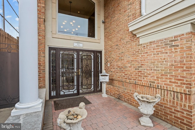 entrance to property with french doors