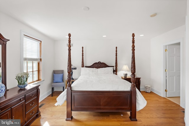 bedroom featuring light hardwood / wood-style floors