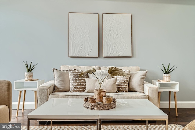 living room featuring hardwood / wood-style flooring