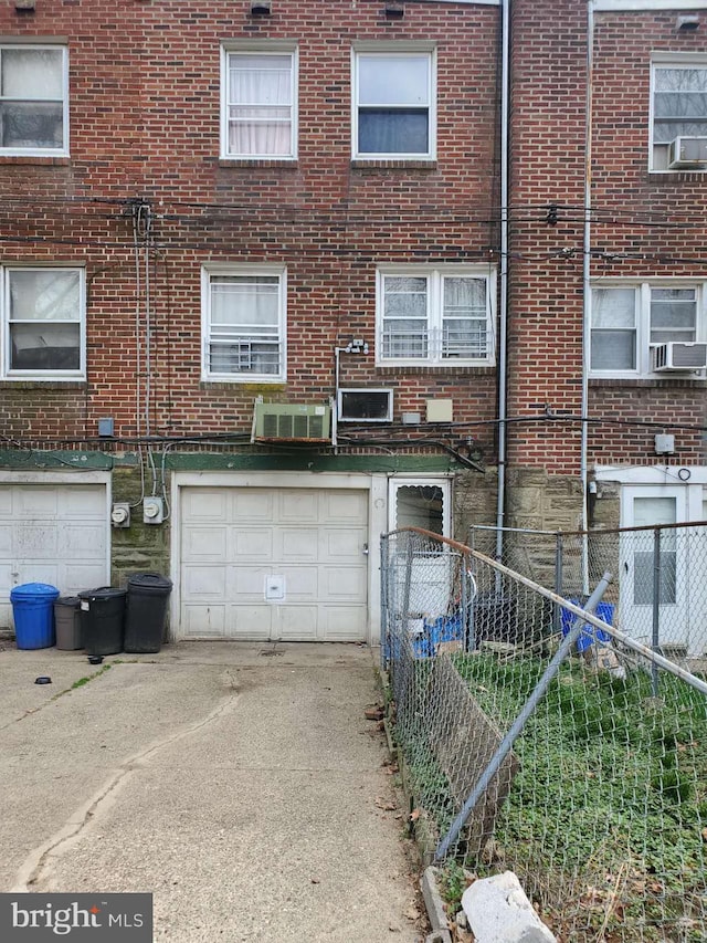 exterior space featuring a garage