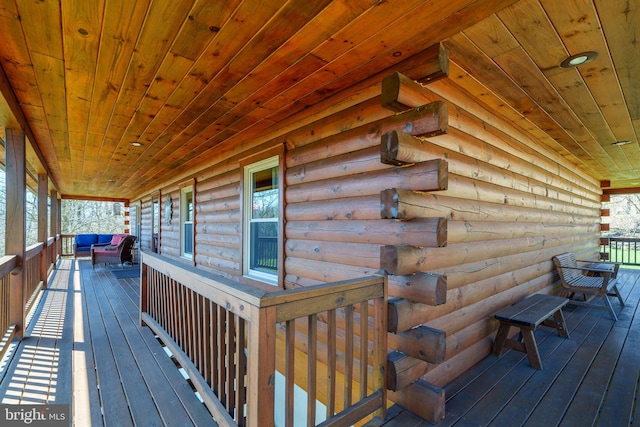 wooden deck with a porch