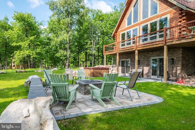 exterior space featuring an outdoor fire pit