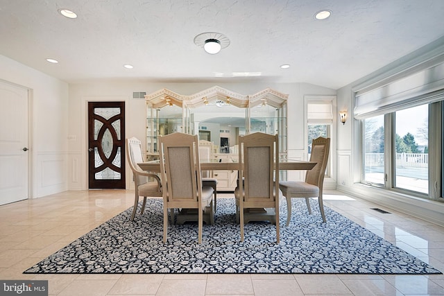 view of tiled dining space