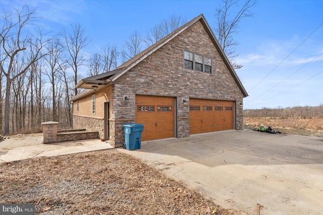 view of home's exterior featuring a garage