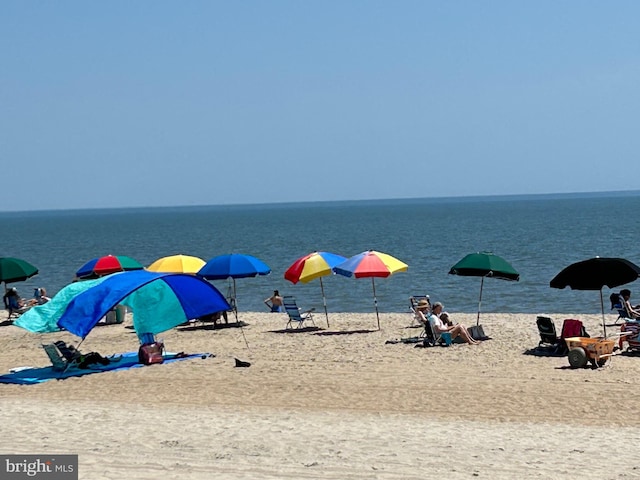 water view featuring a beach view