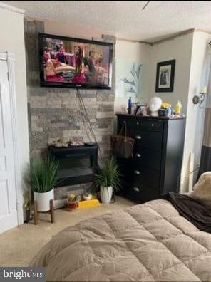 bedroom with a textured ceiling