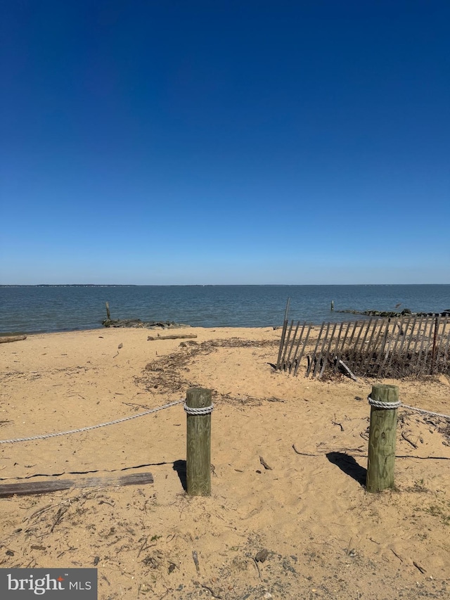 view of water feature featuring a view of the beach