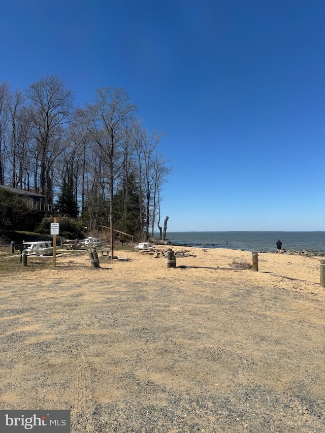 view of yard with a water view