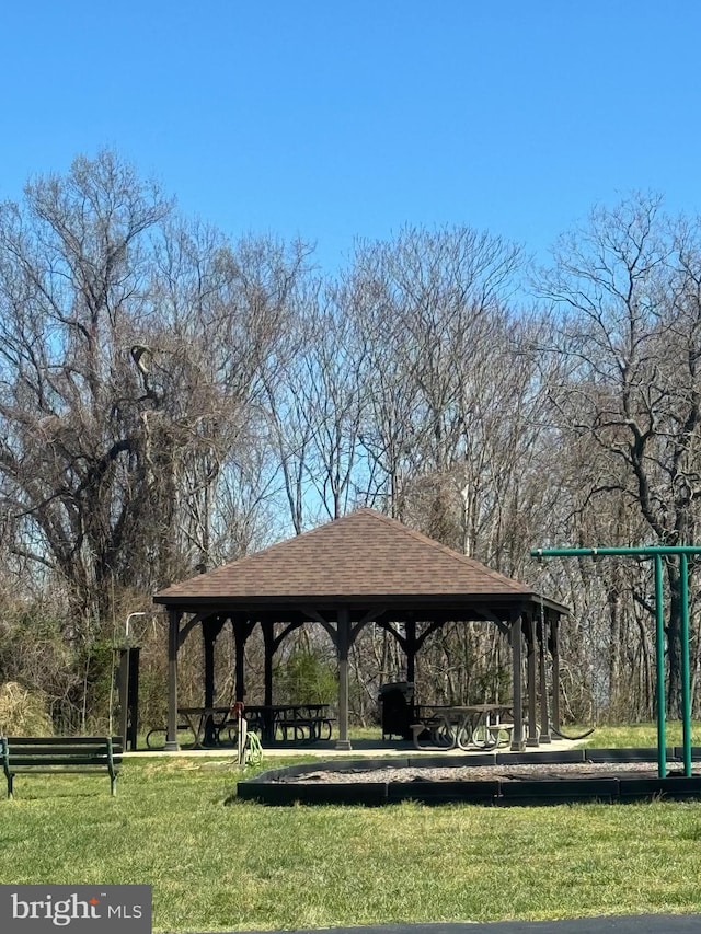 view of home's community featuring a yard and a gazebo