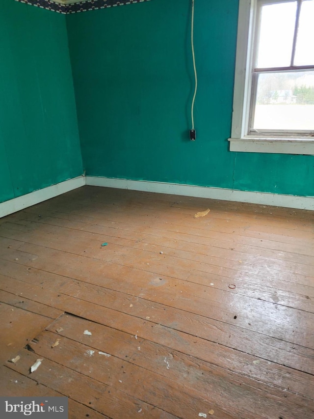 spare room with hardwood / wood-style flooring