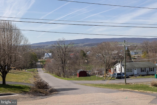 view of road featuring a mountain view