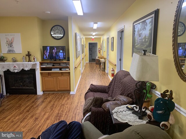 living room featuring light hardwood / wood-style flooring