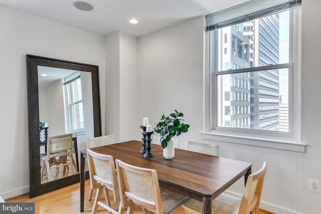 dining room featuring light wood-type flooring