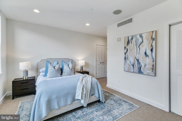 view of carpeted bedroom