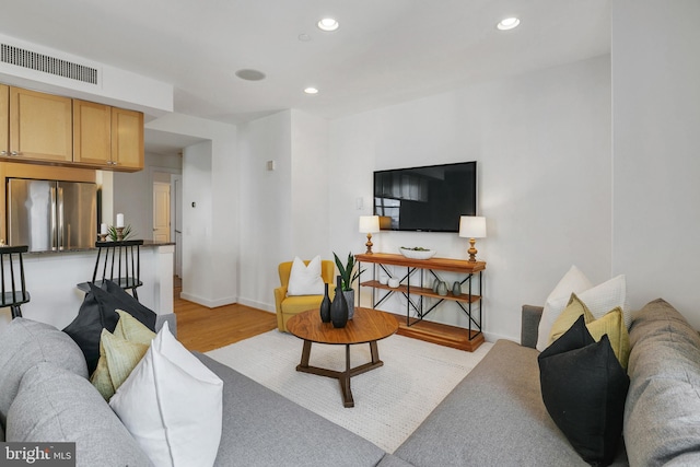 living room featuring light hardwood / wood-style floors