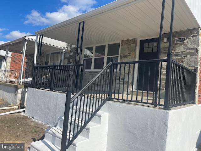 exterior space featuring a porch