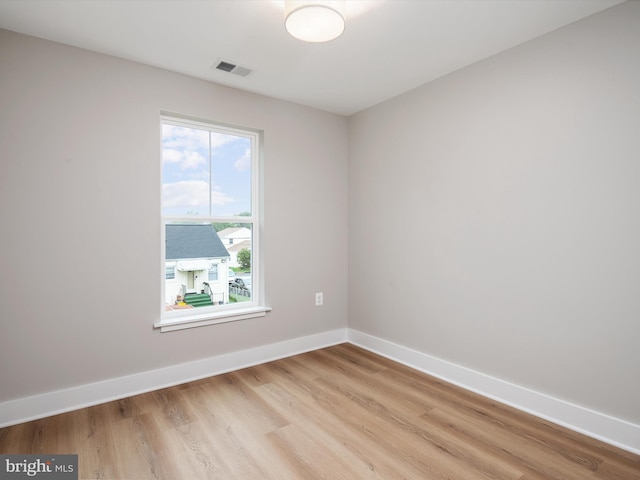 empty room featuring light wood-type flooring