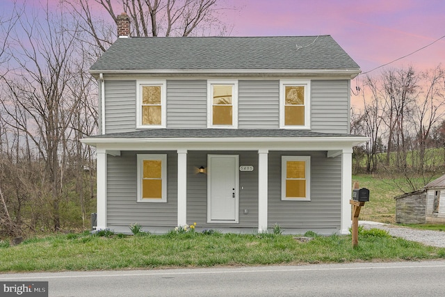 view of front of home with a porch