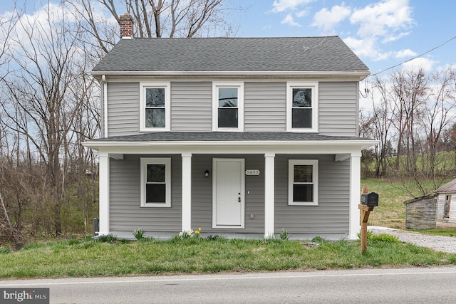 view of front of house with covered porch