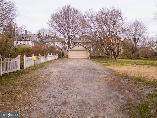 exterior space with a garage