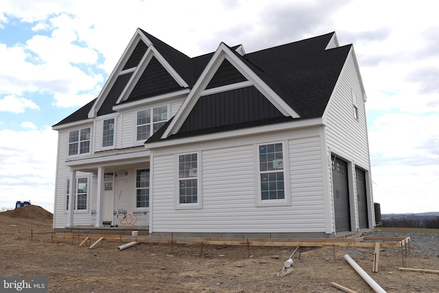 view of front of home featuring board and batten siding and covered porch