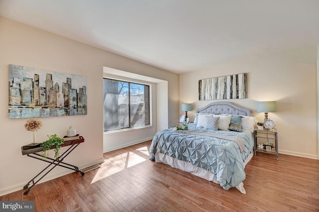 bedroom featuring light hardwood / wood-style flooring