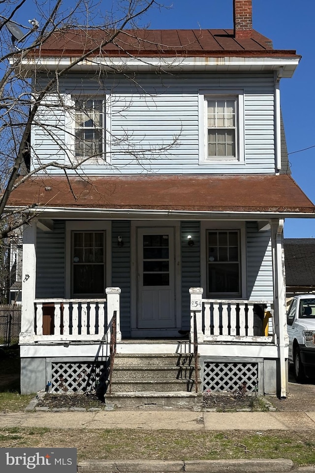 view of front of home with a porch