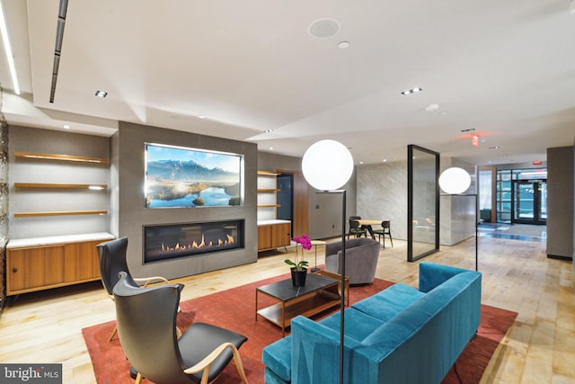 living room featuring light hardwood / wood-style floors