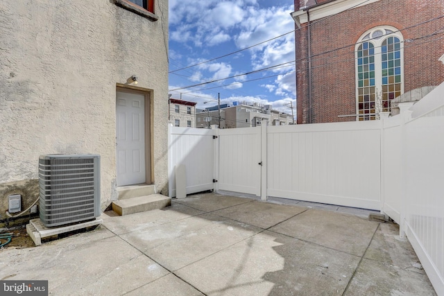 view of patio / terrace featuring central air condition unit