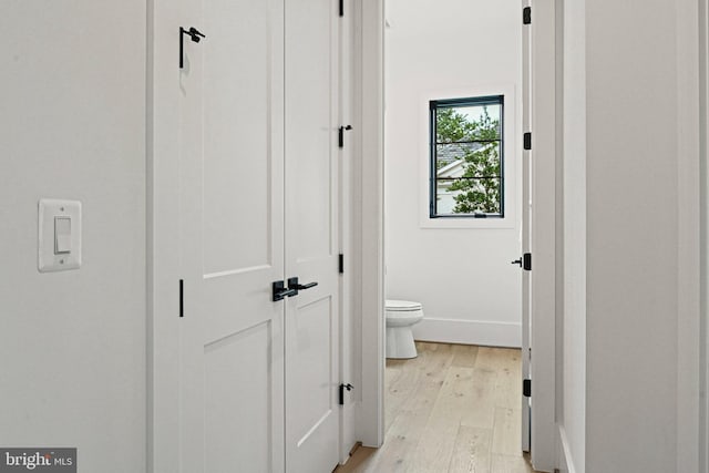 bathroom featuring toilet and hardwood / wood-style floors